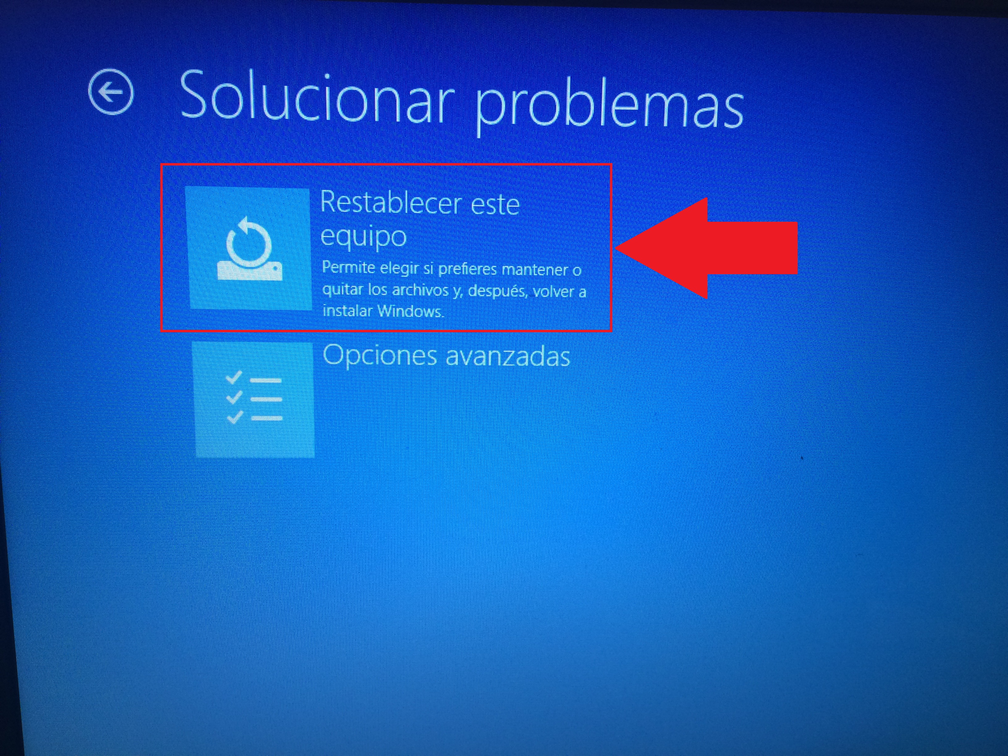 restablecer tu sistema operativo Windows 10 manteniendo tus archivos y solucionar asi muchos problemas
