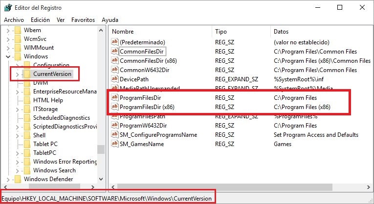 Cambiar el directorio predeterminado de instalacion de programas en Windows