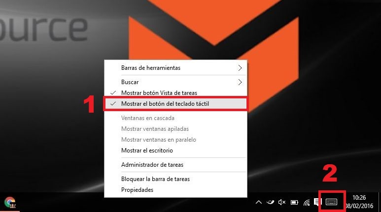 habilitar el teclado virtual en la pantalla de windows 10