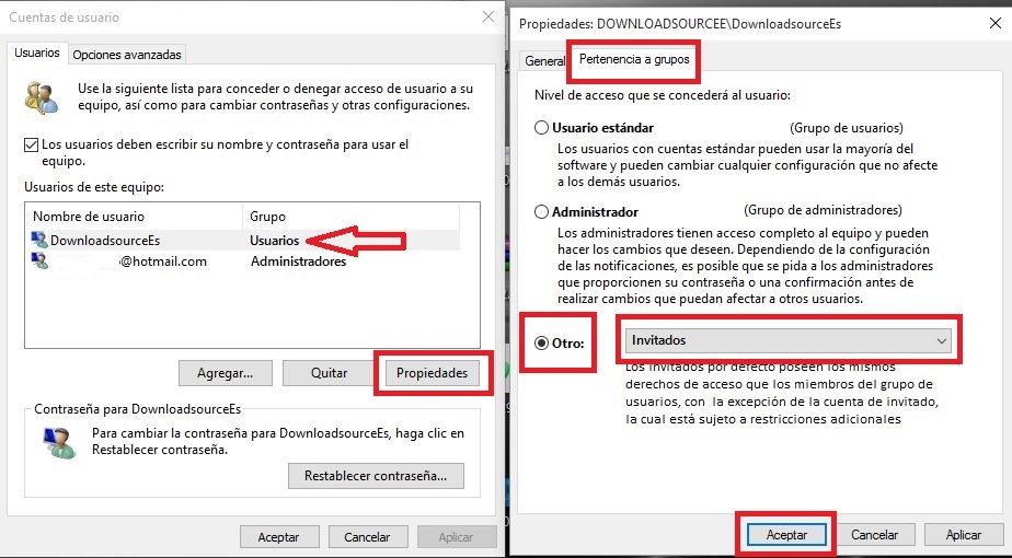 crear y activar la cuenta de invitado en windows 10 home