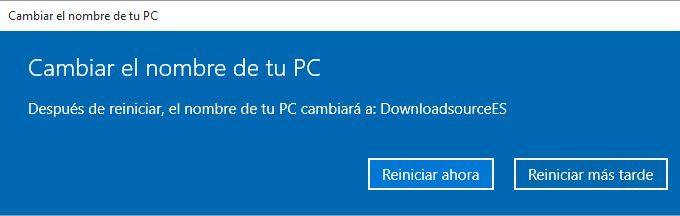 Cambiar el nombre de tu ordenador con Windows 10