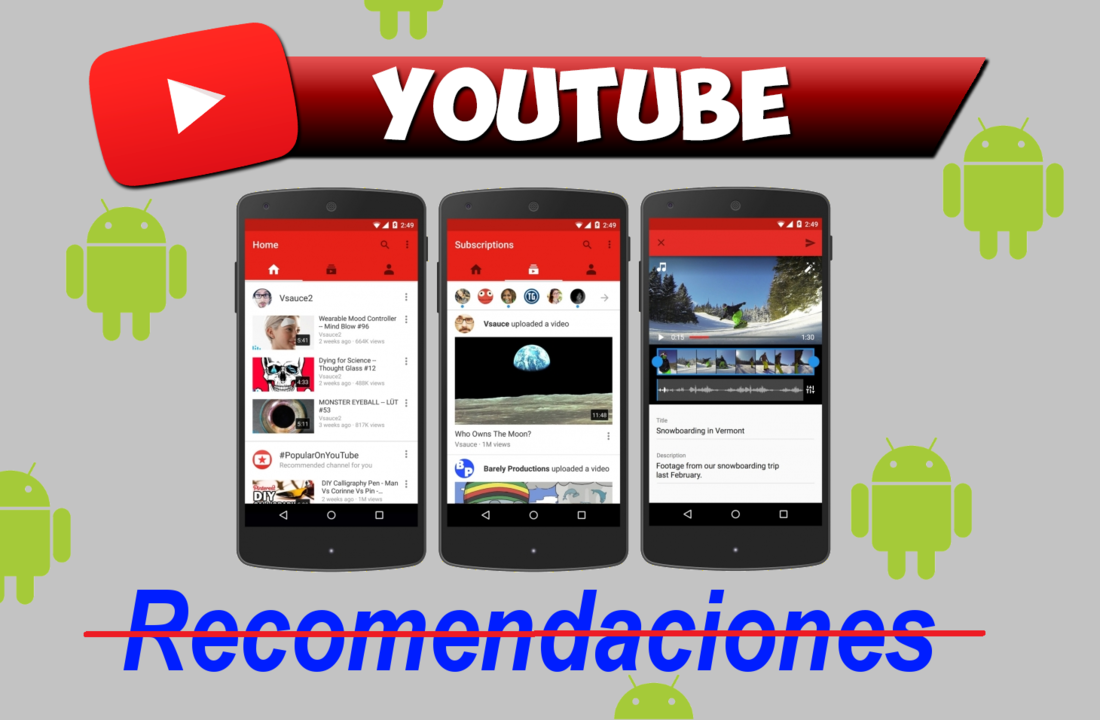 Desactivar las recomendaciones de youtube para android en forma de notificaciones