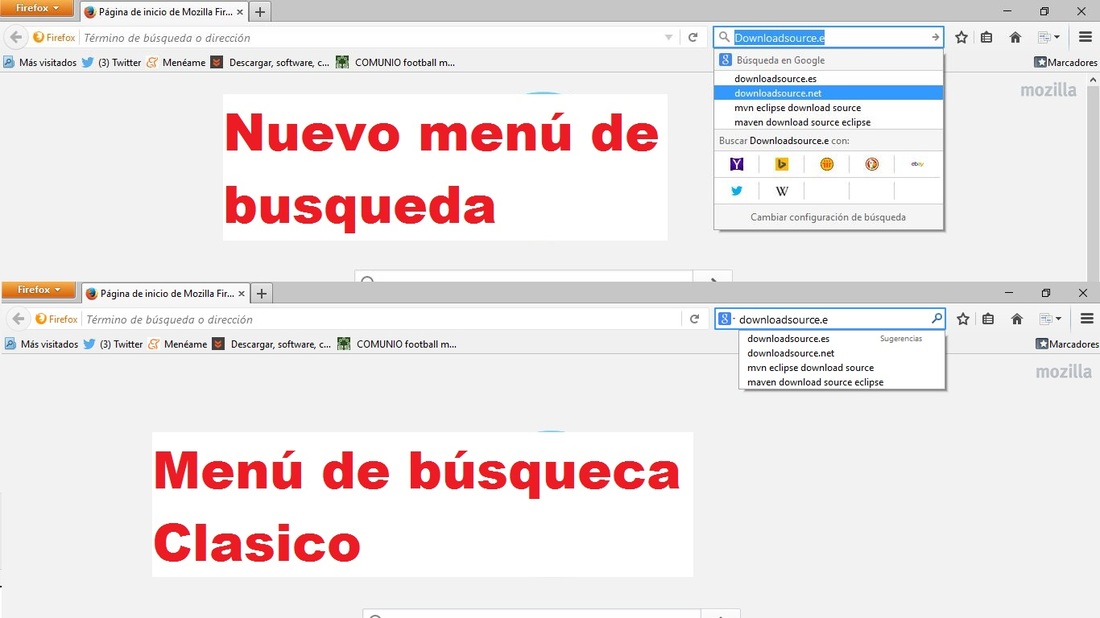 recuperar la busqueda clasica de Mozilla Firefox