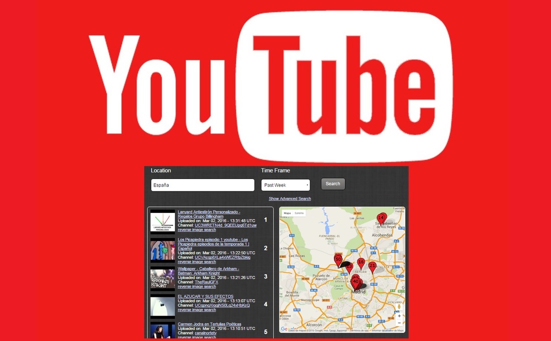 guerra Compra Reflexión Cómo realizar búsquedas de vídeos de Youtube por zonas geográficas  específicas.