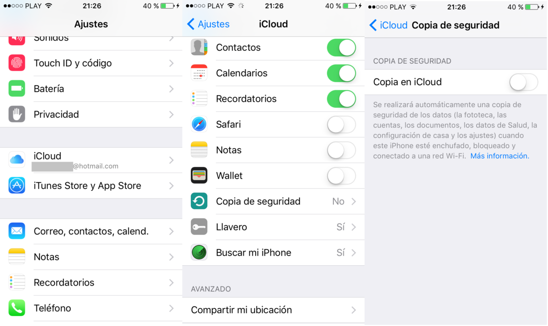 realiza una copia de seguridad de tu dispositivo iOS