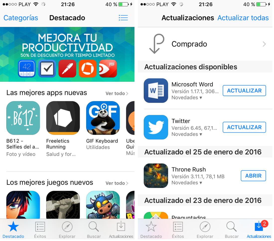 actualizar las apps de tu iphone o ipad para evitar su reinicio inesperado