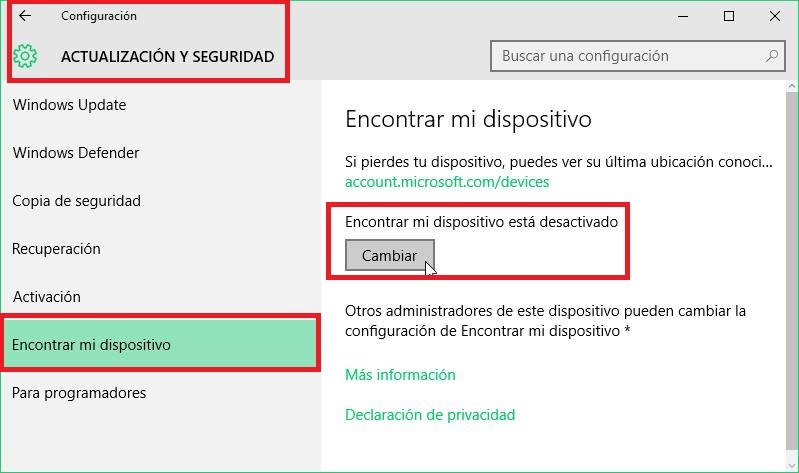 Localizar tu portatil Windows 10 con la nueva función buscar mi dispositivo