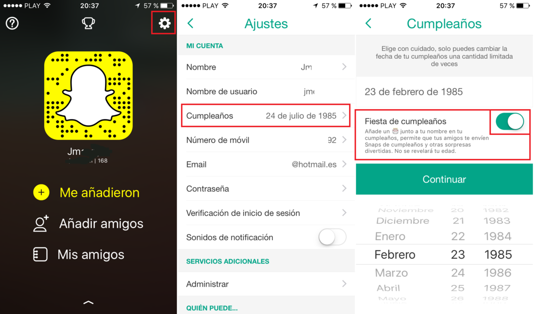 Como activar la nueva función fiesta de cumpleaños en SnapChat