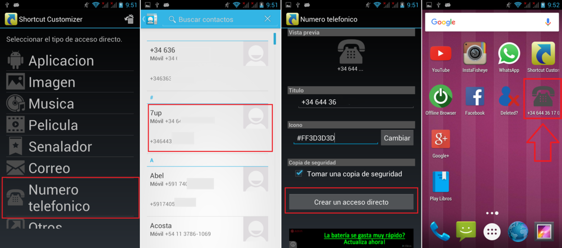 Como crear accesos directos para cualquier elemento de tu dispositivo Android