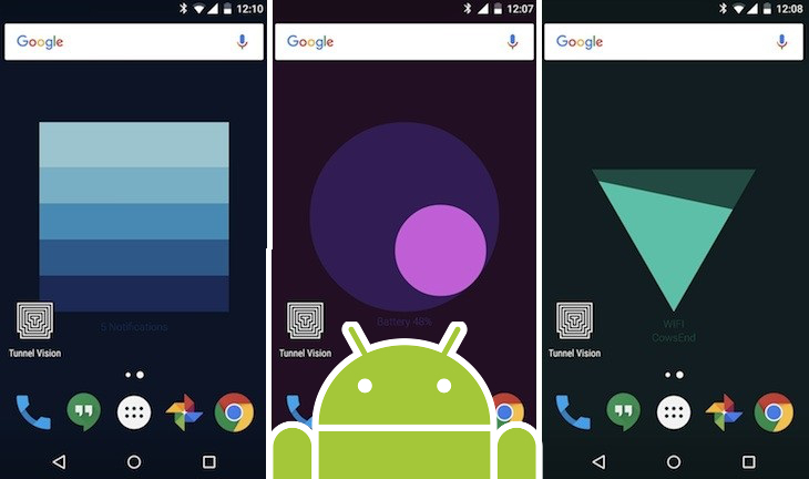 Estadisticas de android en el fondo de pantalla de Android