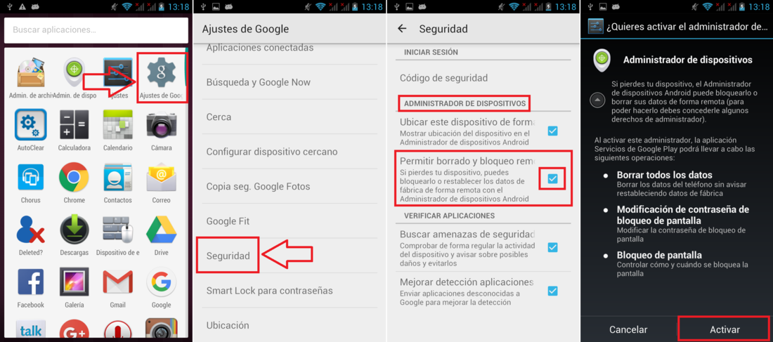 Como eliminar el contenido de un Smartphone o Tableta Android remotamente