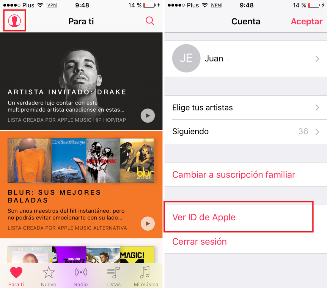 Eliminar la suscripción de Apple Music desde ios