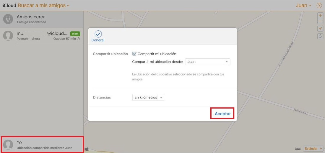 Utilizar el servicio Buscar Amigos desde el servicio iCloud de Apple