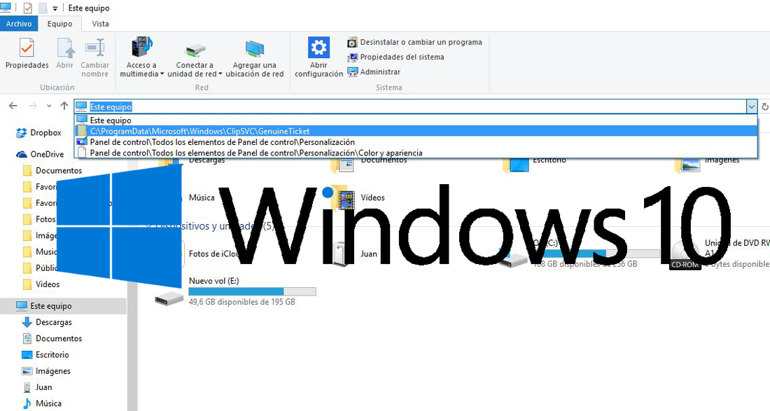Borrar el historial de busqueda del explorador de archivos de Windows 10
