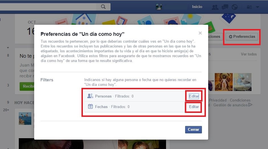 Facebook y la función de recuerdo en este dia