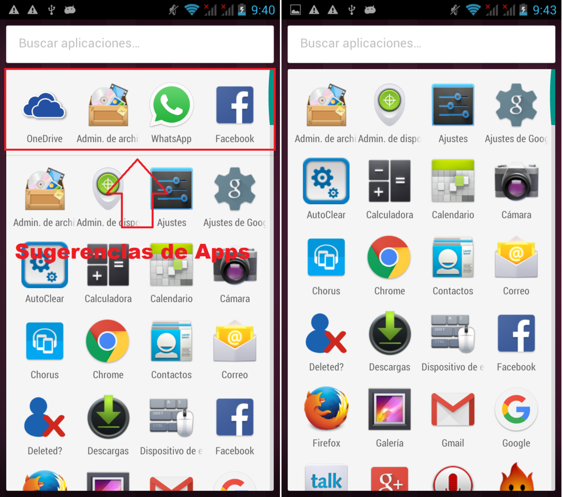 desactivar las sugerencias de aplicaciones en Android con Google Now Laucher