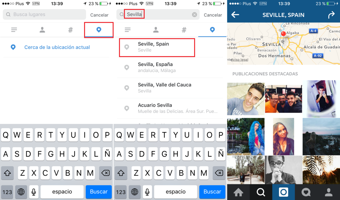 Fotos de instagram geolocalizadas 
