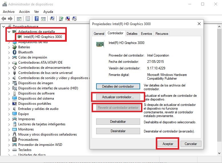 Solucionar pantalla negra de Windows 10 con el administrador de dispositivos y el adaptador de pantalla