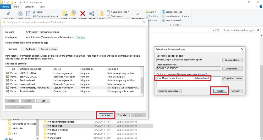 Como cambiar la propiedad de un archivo en windows 10