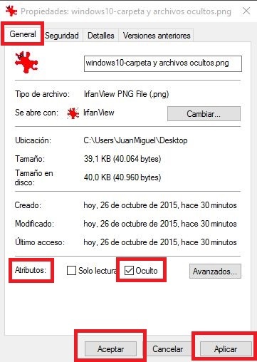 Como ocultar carpetas y archivos en el sistema operativo Windows 10