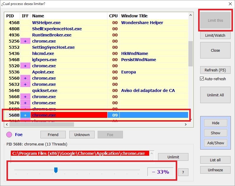 Como limitar el uso de CPU en algunos programas en Windows 10