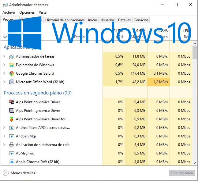 Restringir el uso de CPU en los programas de Windows 10