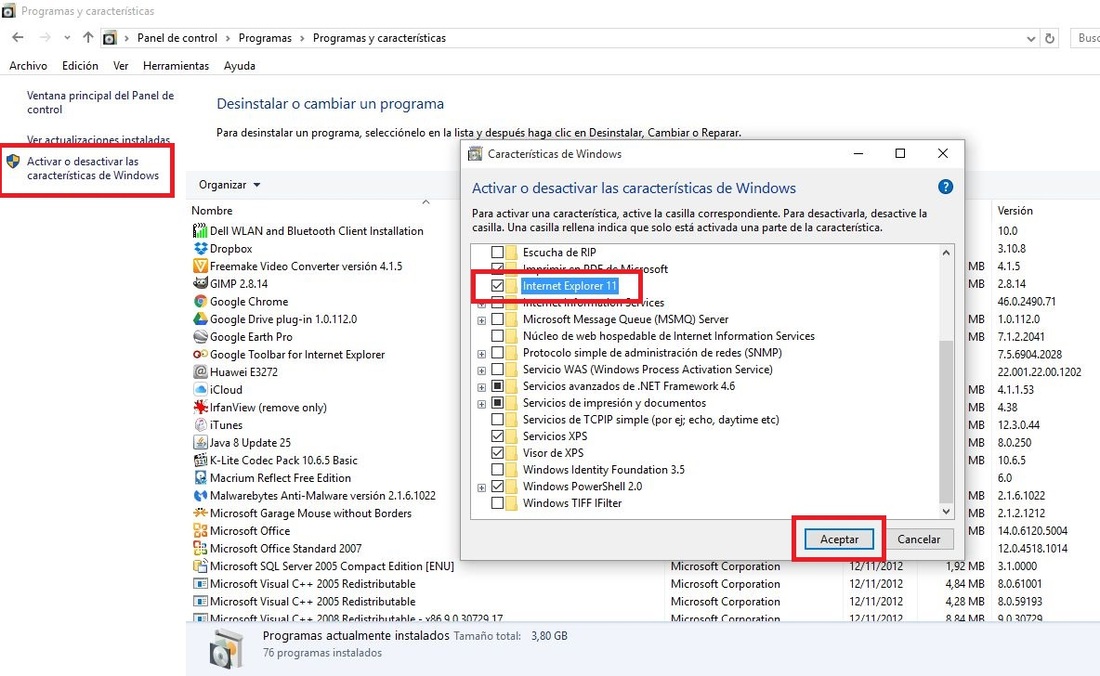 Como eliminar Internet explorer 11 de tu sistema operativo Window 10