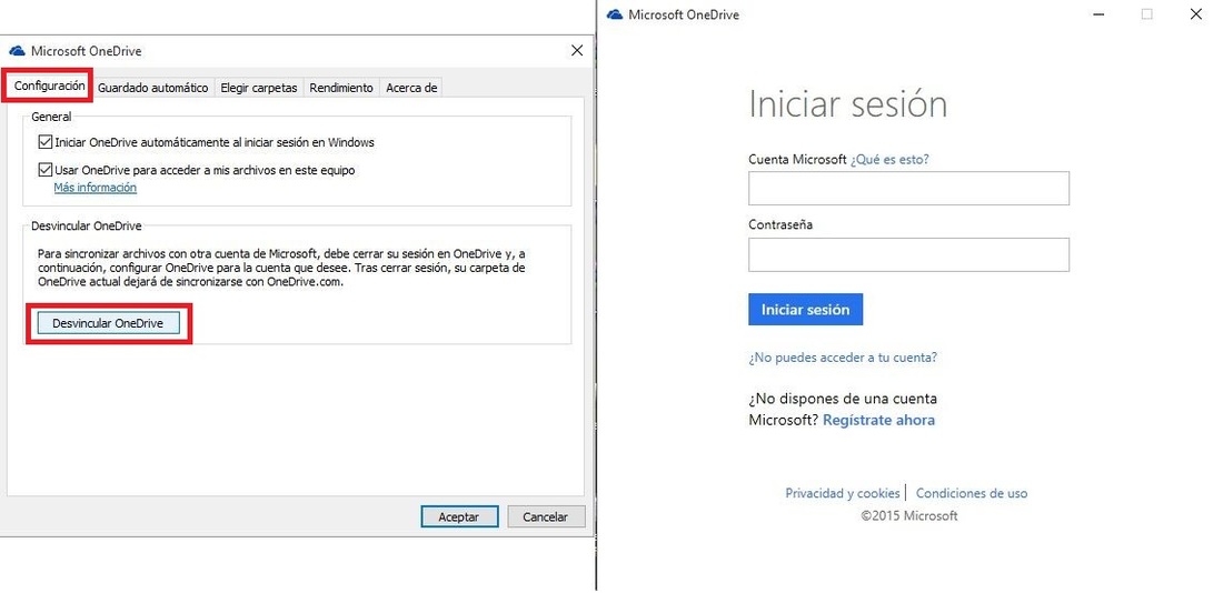 Cambiar la cuenta de oneDrive en Windows 10