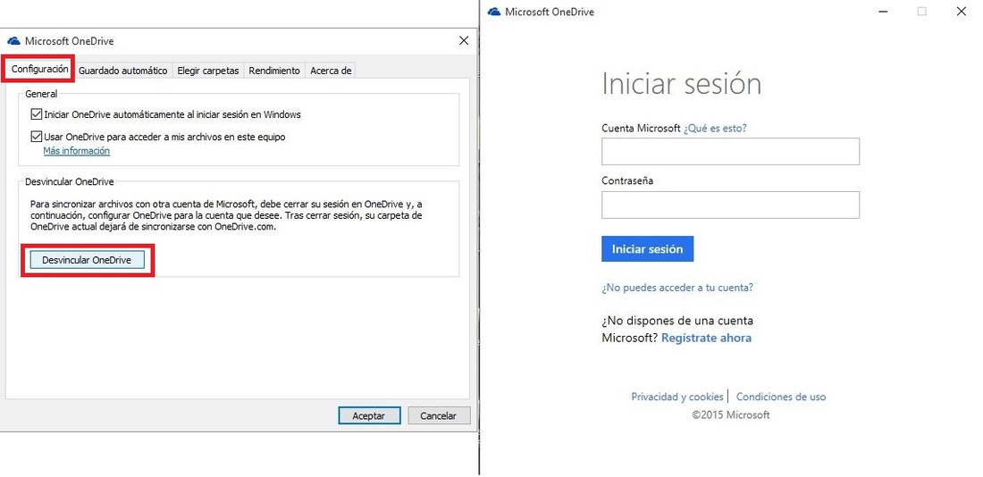 Cambiar la cuenta de oneDrive en Windows 10