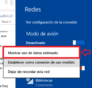 uso de datos en Windows 8.1