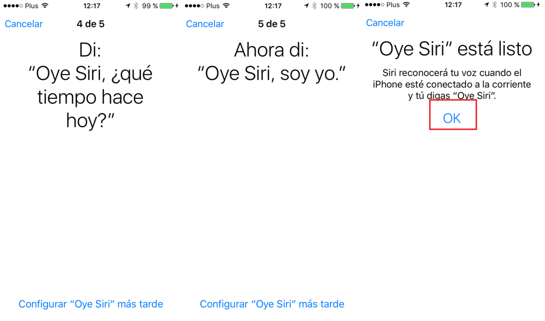 Ajustar el comando de Siri en ios 9