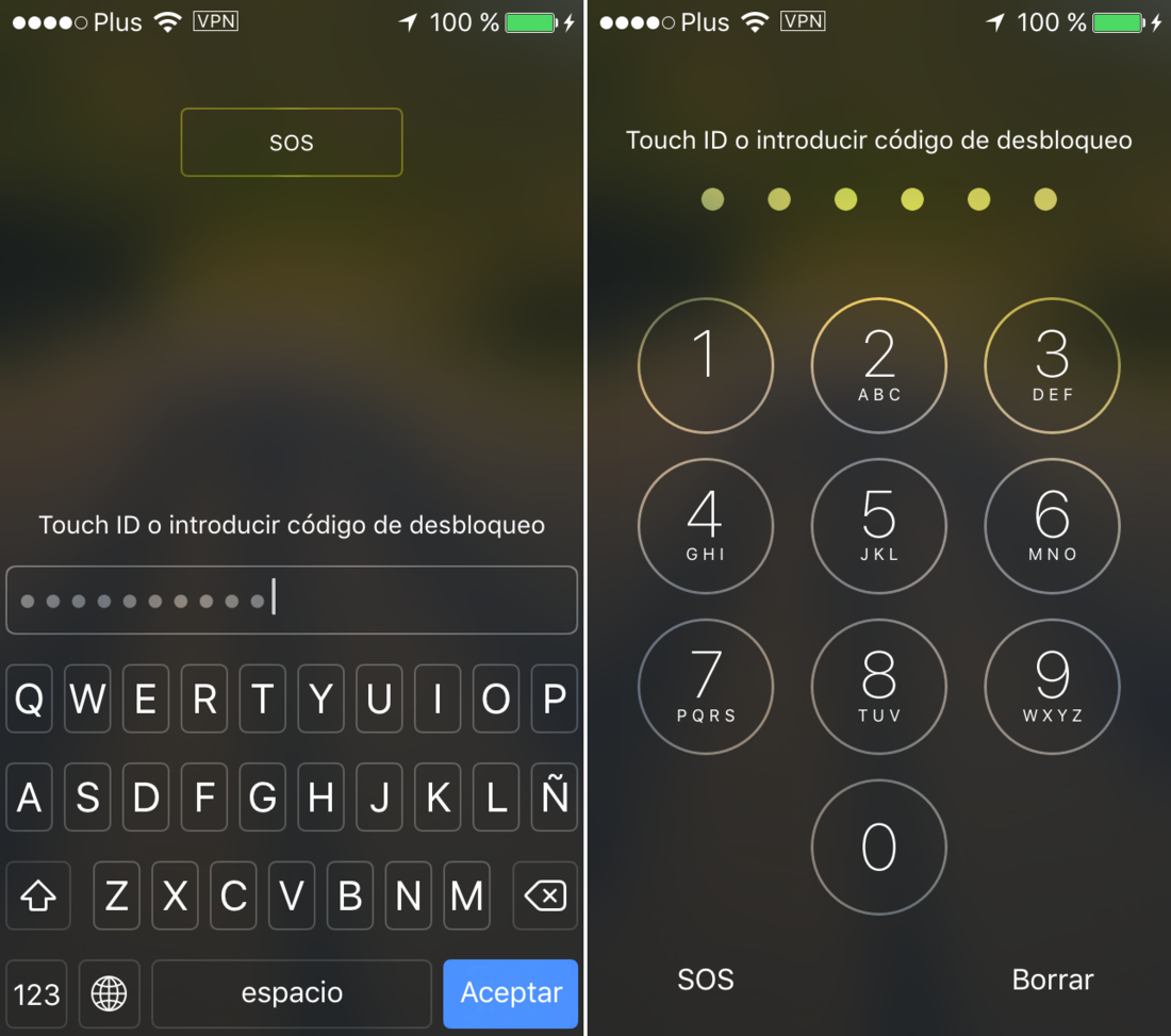 Contraseñas de desbloqueo en iOS 9