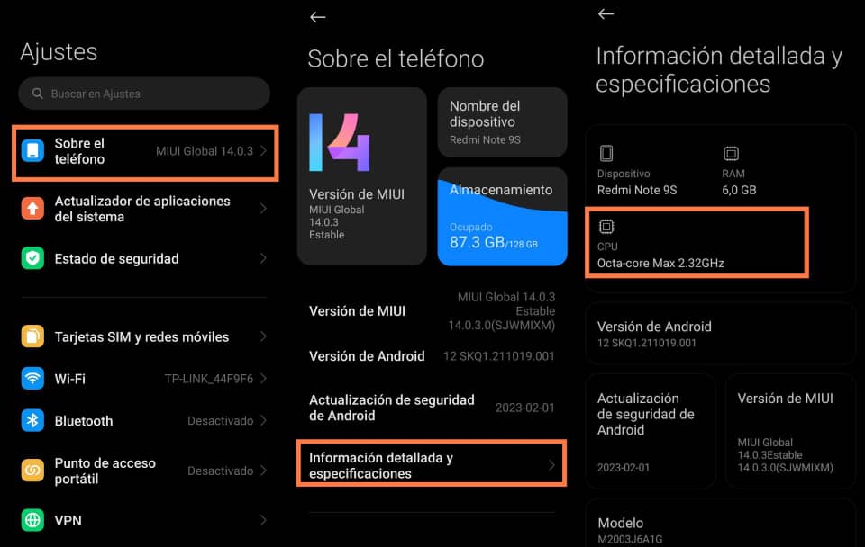 Como saber el modelo de CPU de tu telefono Android