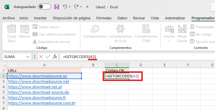 Como crear codigos QR en tu Excel gratuitamente 