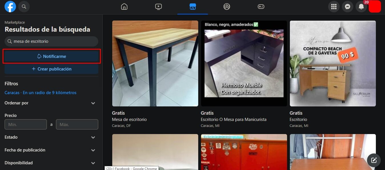 activar alertas en facebook marketplace