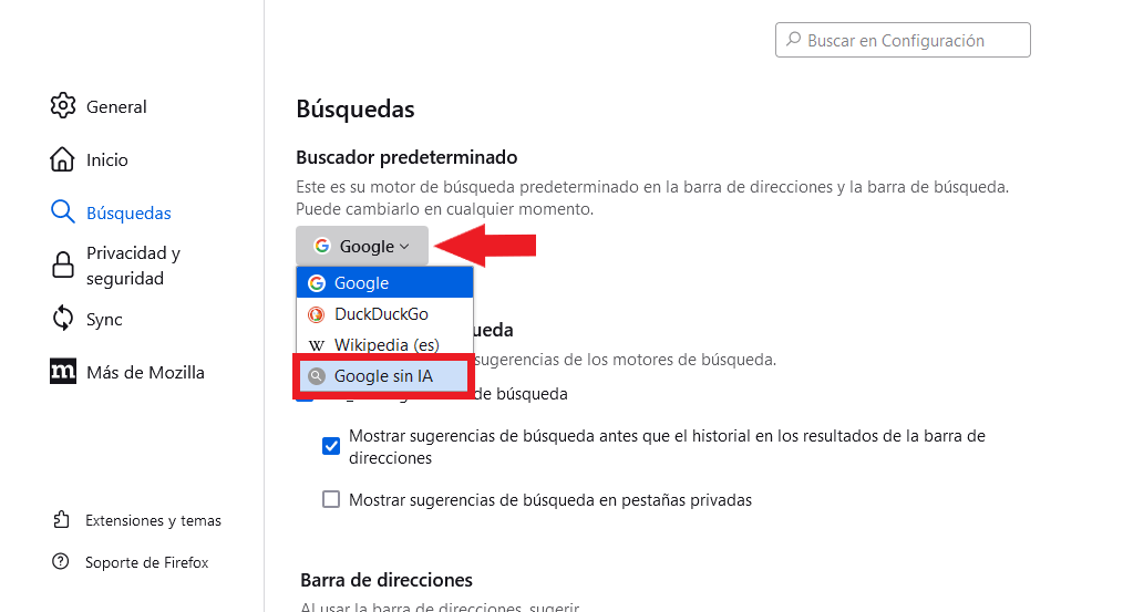 como deshabilitar el uso de IA en la busqueda de google