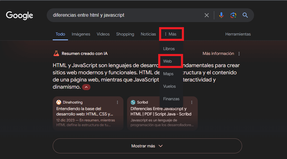como desactivar la busqueda de ia en google