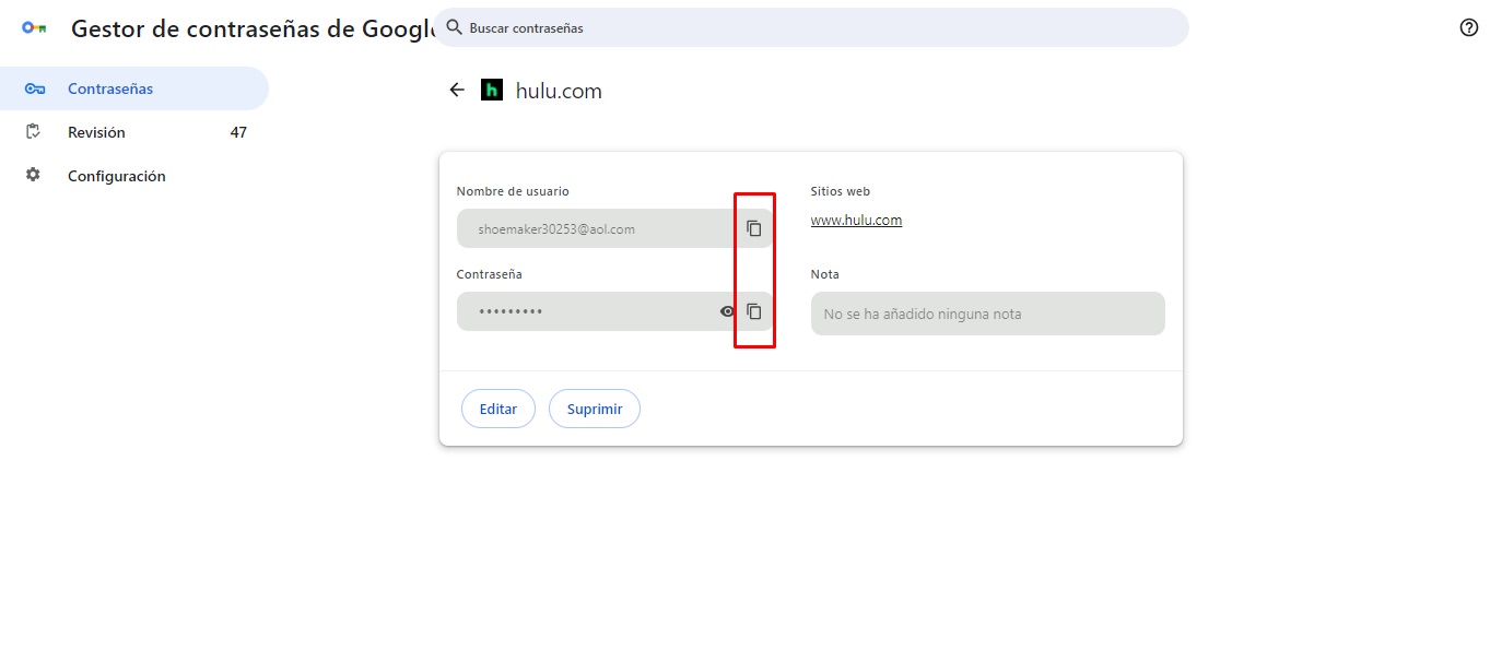 usar el gestor de contraseñas de Google para compartir tu contraseña con otros usuarios 