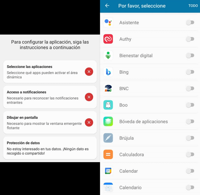 como usar la isla dinamica de iphone en Android