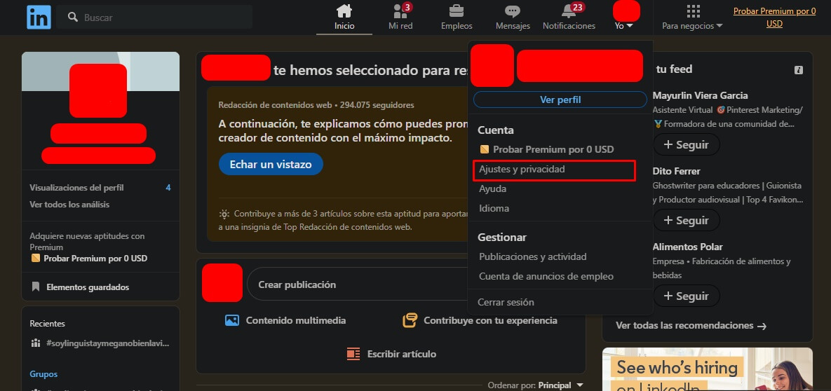 LinkedIn subir curriculum