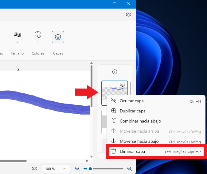 Paint permite editar imagenes con capas
