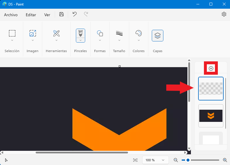 edición con paint usando capas