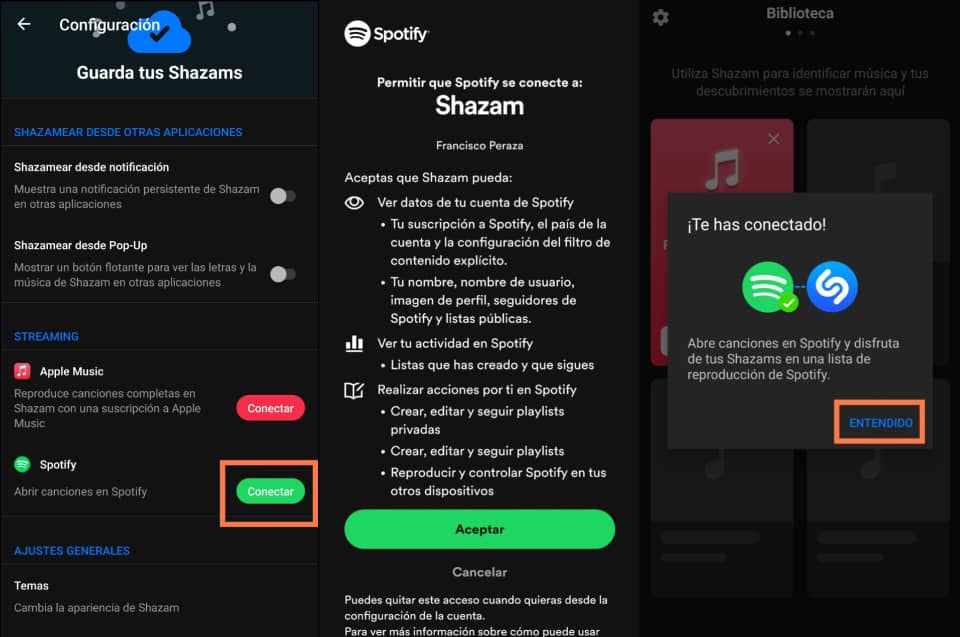 reproducir canciones completas shazam
