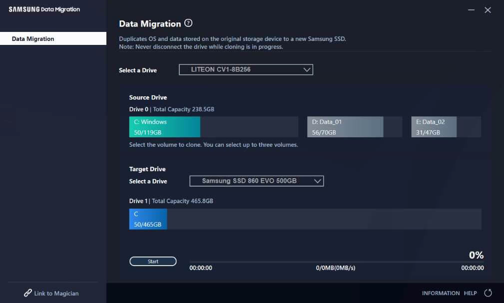 easyus disk copy source target drive selection