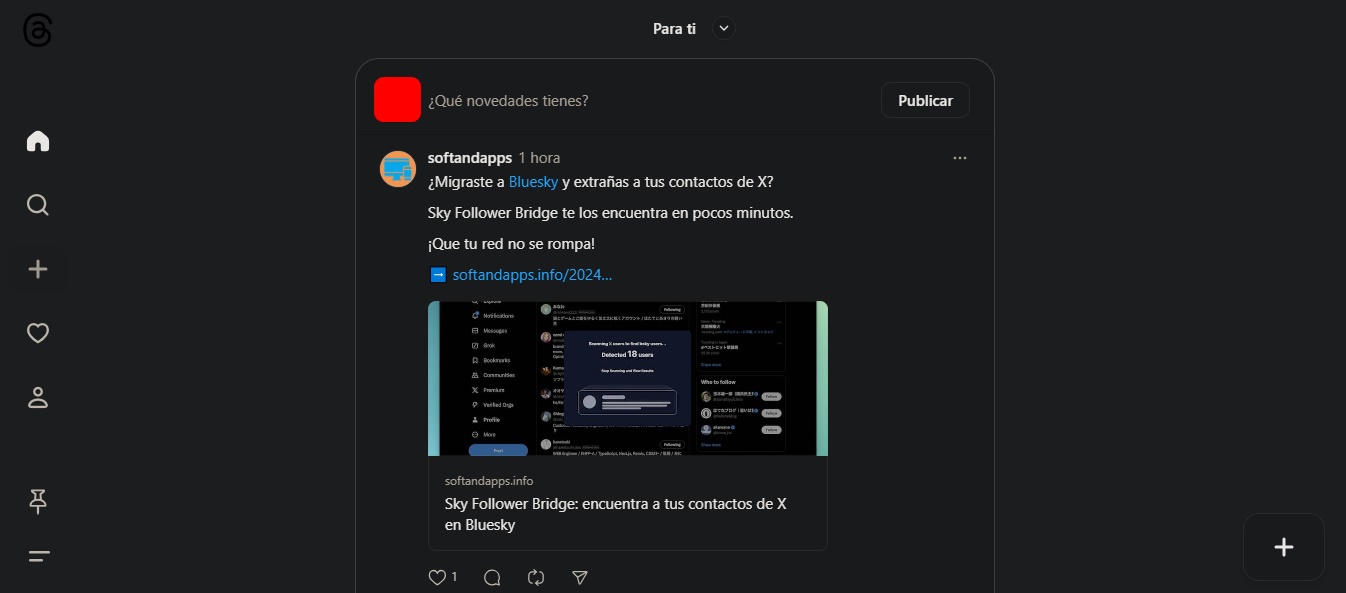 como intercambiar entre feeds de threads