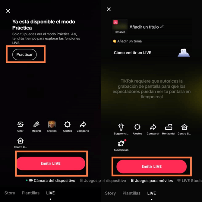 usar tiktok para retransmisión en directo