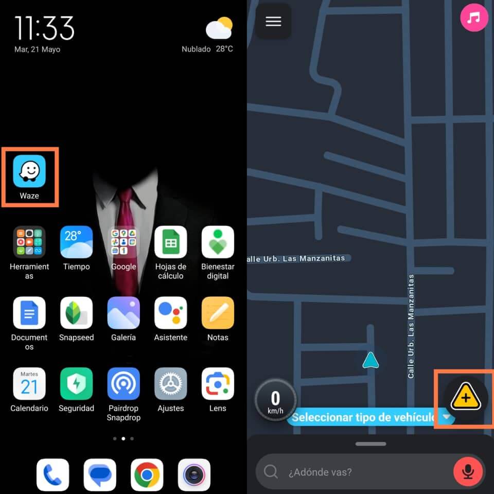 waze permite avisar de accidente