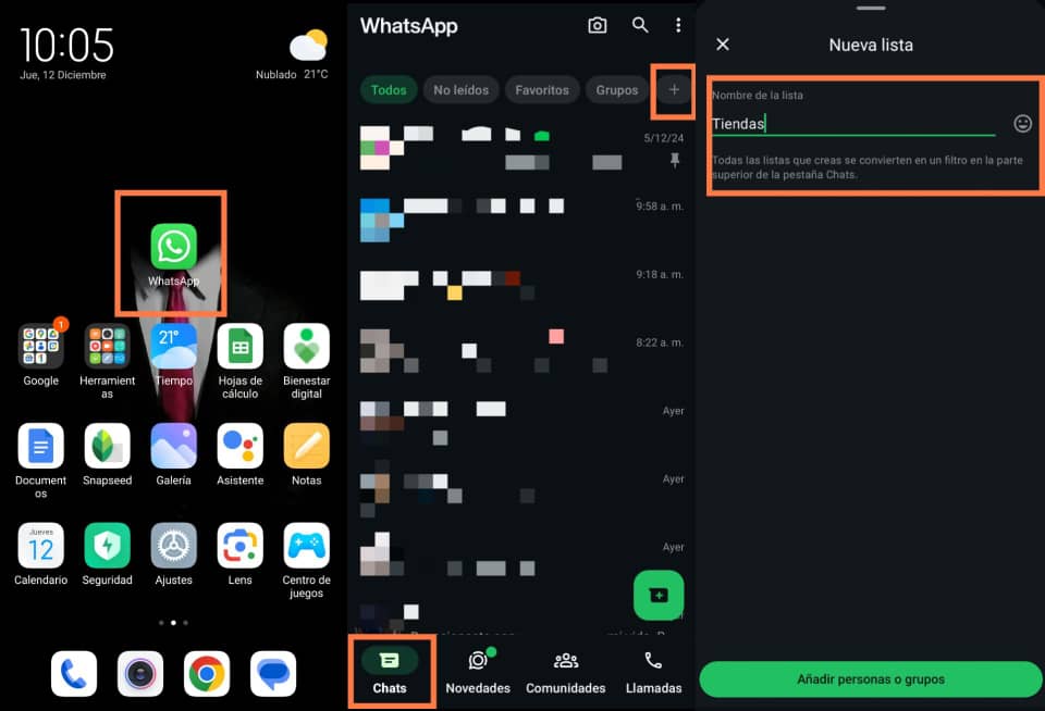 cómo crear listas de chats de whatsapp para organizarlos