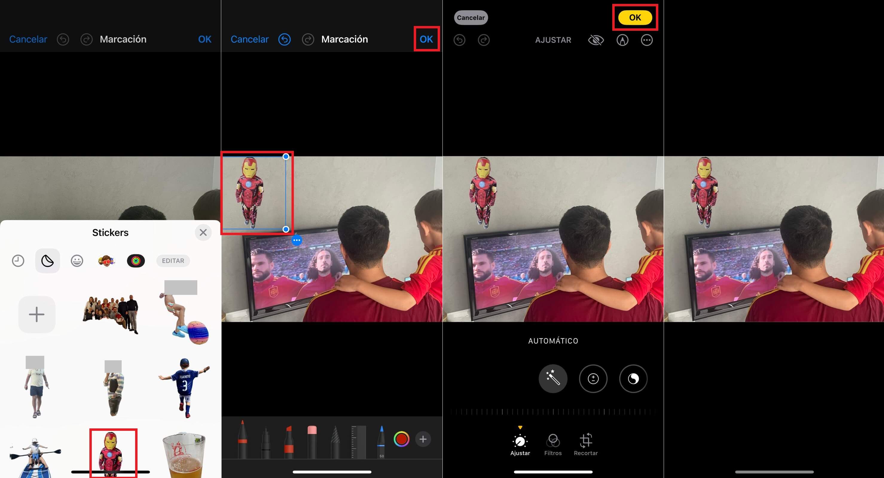 superponer fotos una en otra en iPhone con iOS