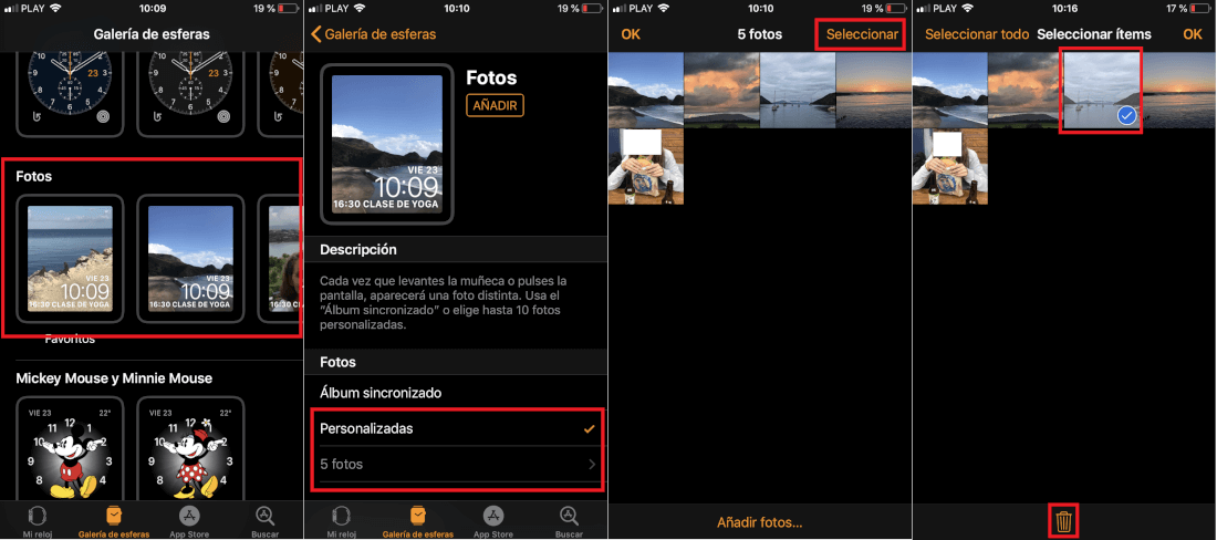 como poner fotos en la esfera de tu apple watch